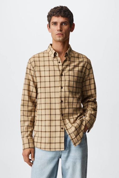 Hemd (lange mouwen) Beige - Mango