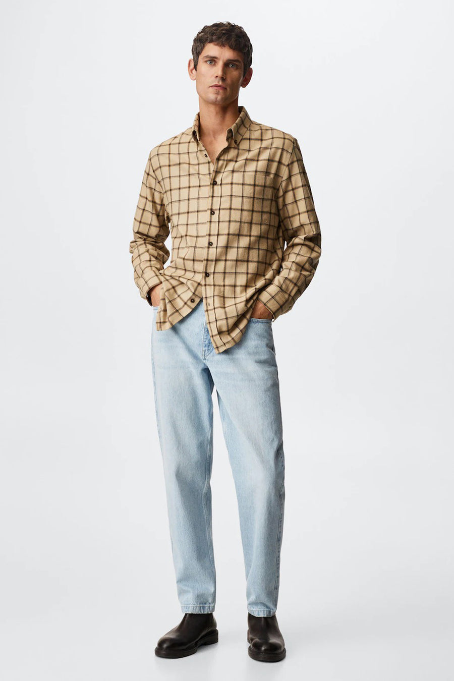 Hemd (lange mouwen) Beige - Mango