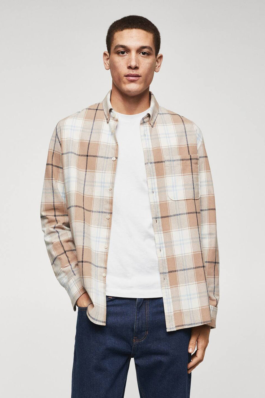 Hemd (lange mouwen) Beige - Mango