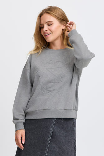 Sweater met ronde hals Grijs - PULZ