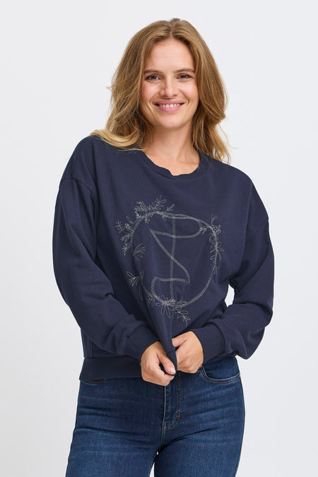 Sweater met ronde hals Blauw - PULZ