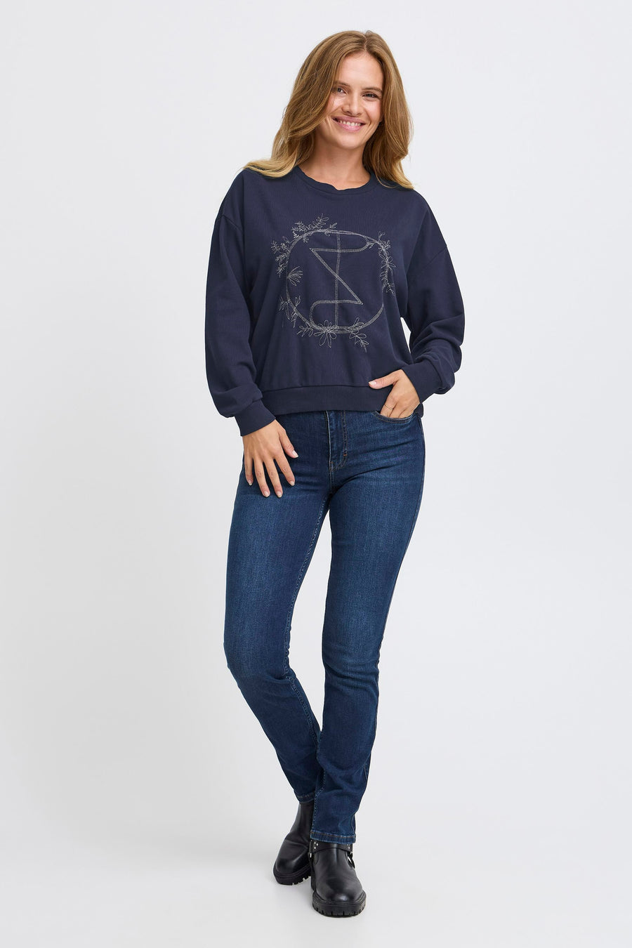 Sweater met ronde hals Blauw - PULZ