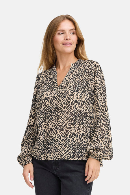 Blouse (lange mouwen) Bruin - PULZ