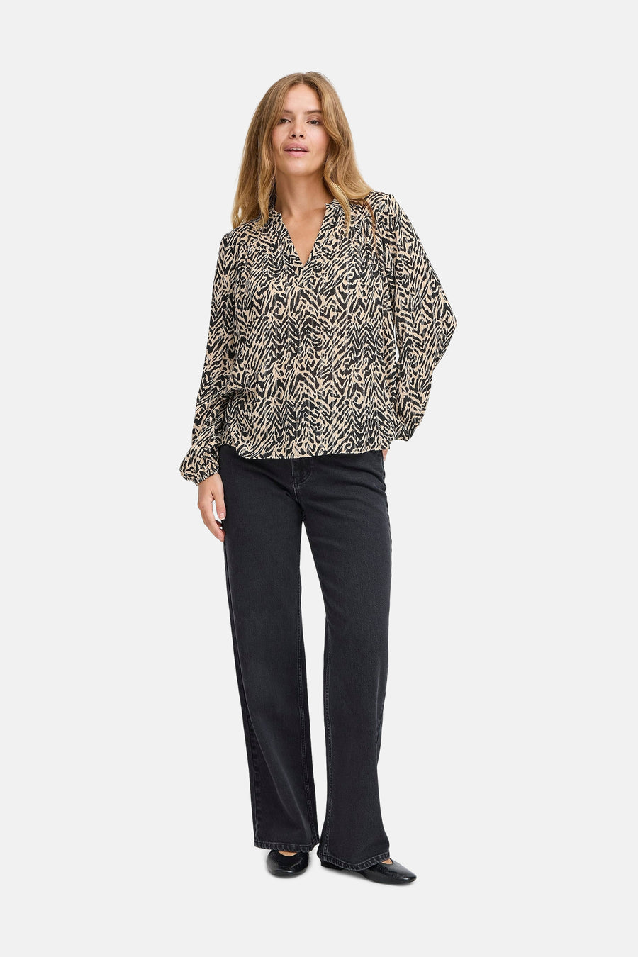Blouse (lange mouwen) Bruin - PULZ