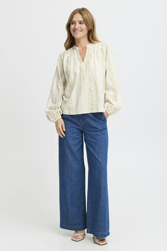 Blouse (lange mouwen) Ecru - PULZ