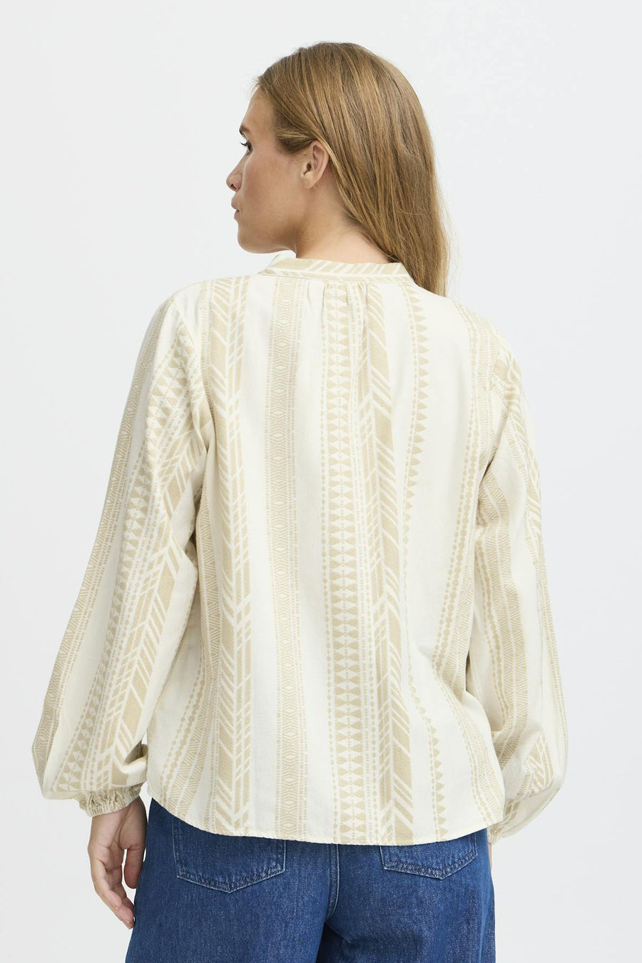 Blouse (lange mouwen) Ecru - PULZ