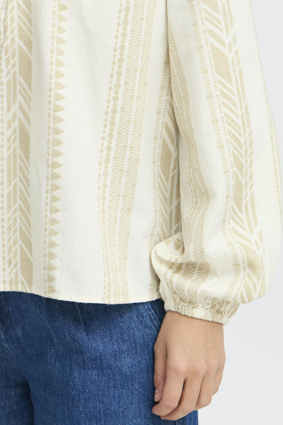 Blouse (lange mouwen) Ecru - PULZ