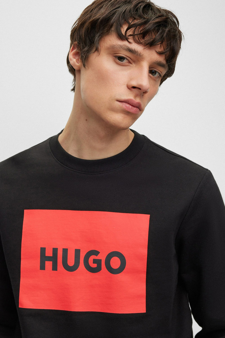Sweater met ronde hals Zwart - HUGO