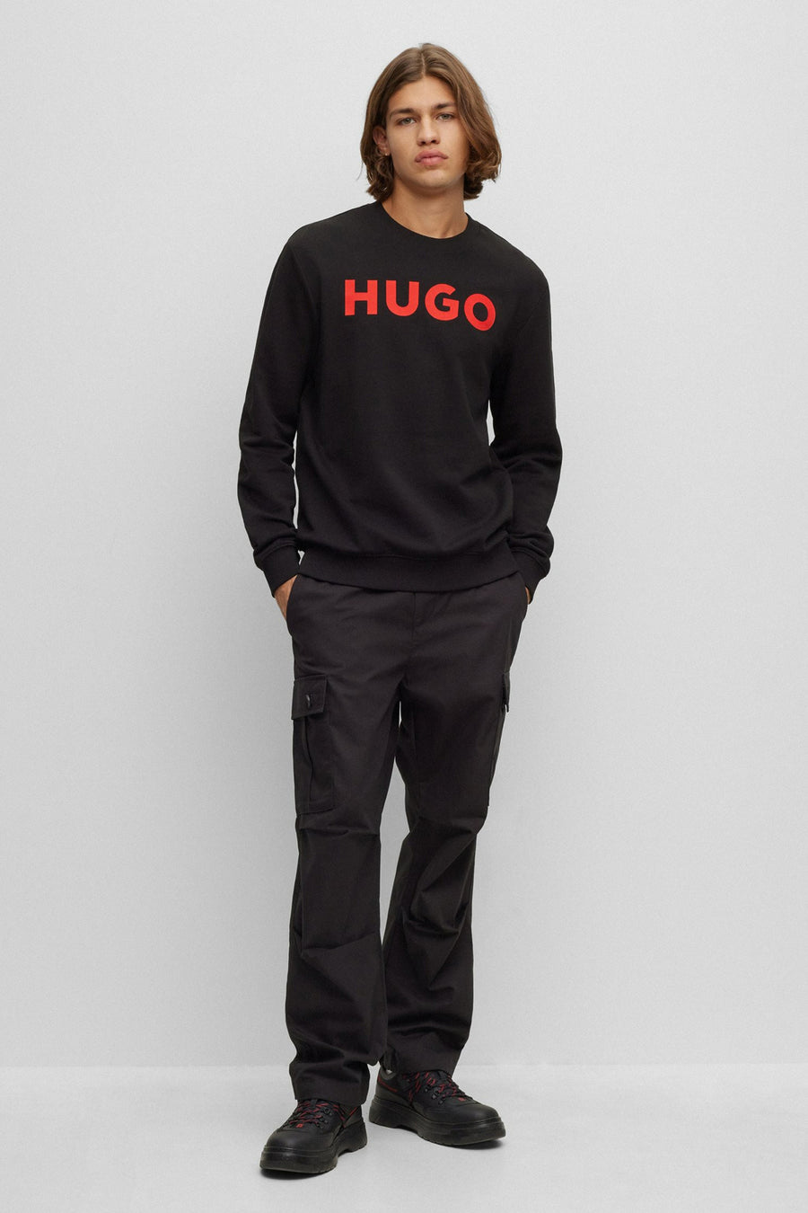 Sweater met ronde hals Zwart - HUGO