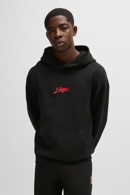 Sweater met kap Zwart - HUGO