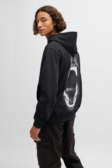 Sweater met kap Zwart - HUGO