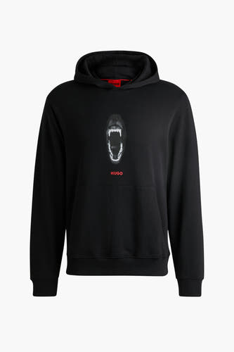 Sweater met kap Zwart - HUGO