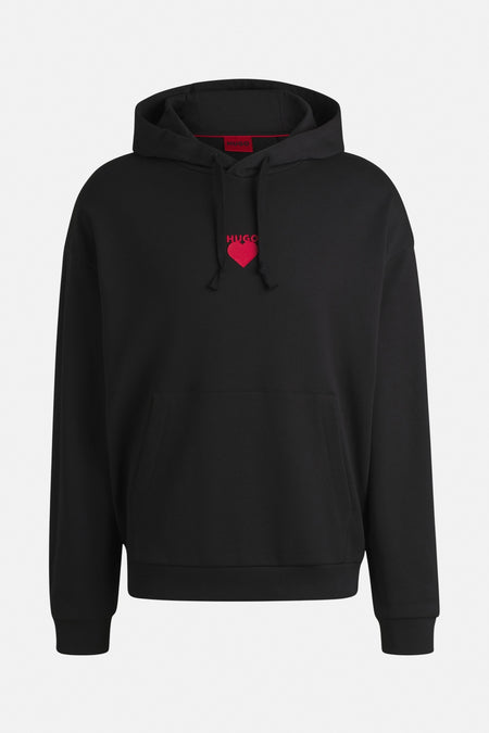 Sweater met kap Zwart - HUGO