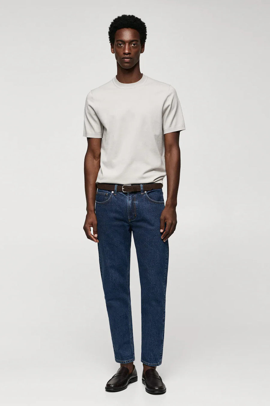Jeans tapered Dark blue denim - Mango