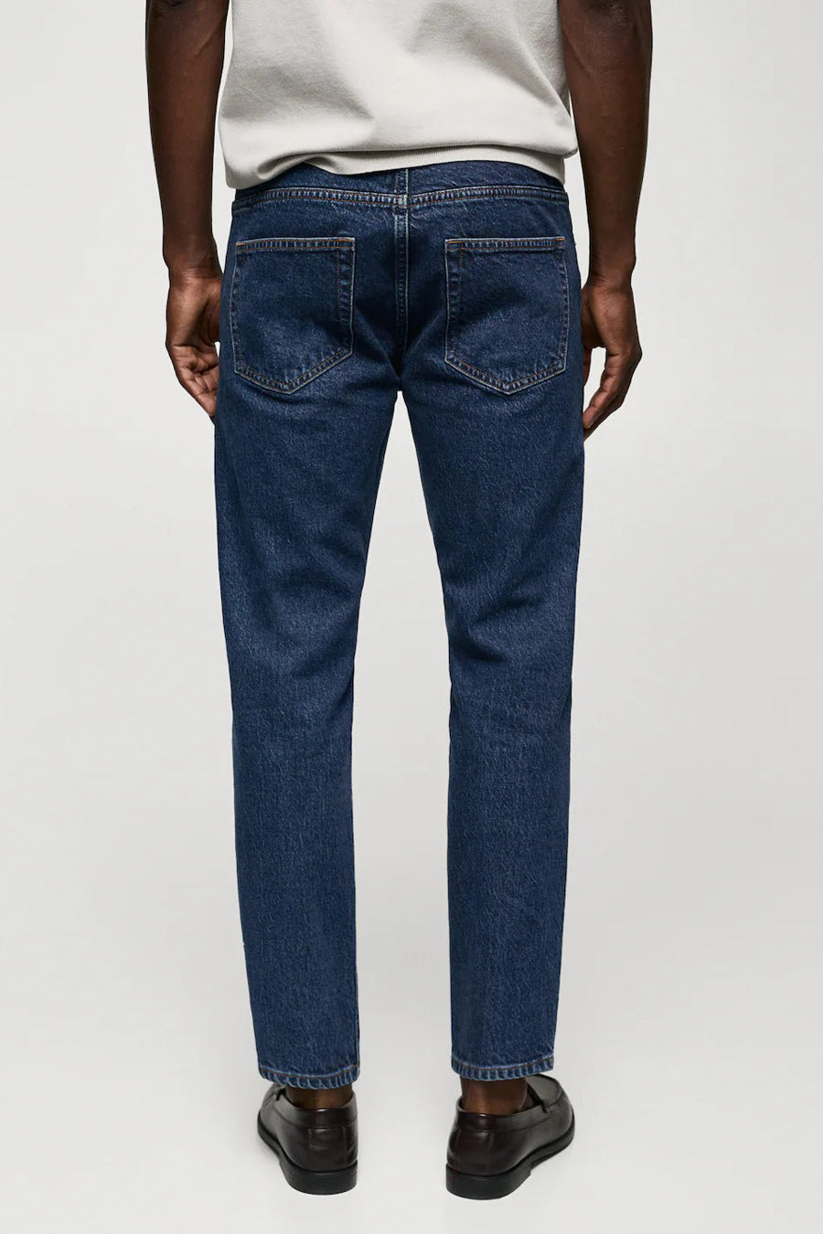 Jeans tapered Dark blue denim - Mango