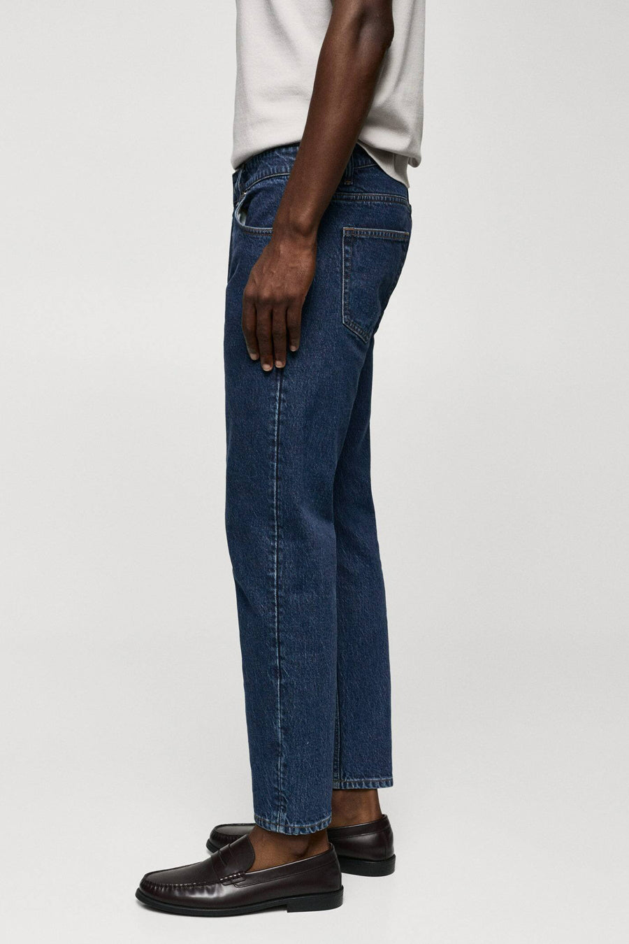 Jeans tapered Dark blue denim - Mango