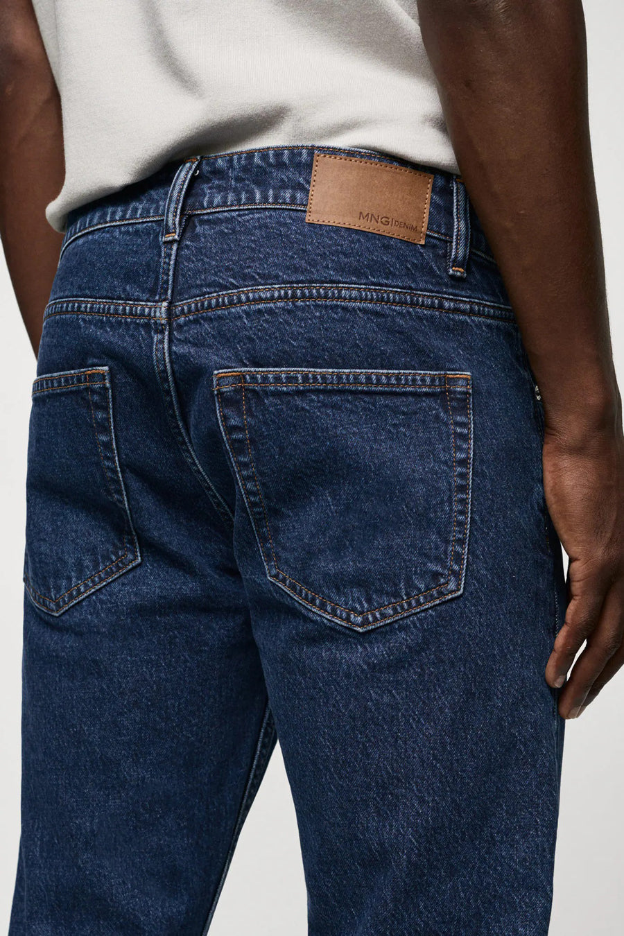 Jeans tapered Dark blue denim - Mango
