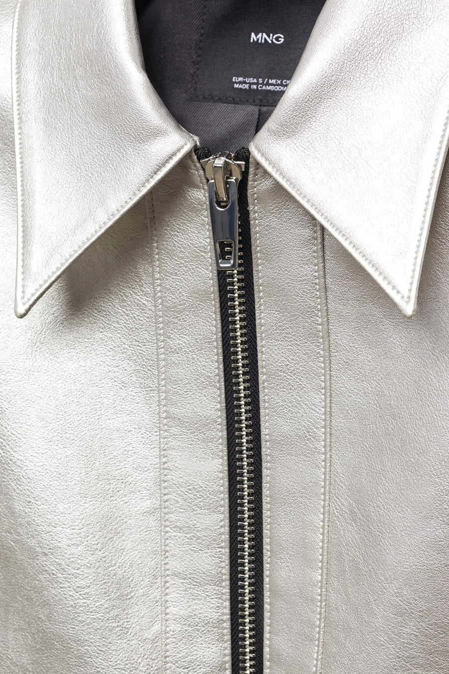 Korte jas Zilver - Mango