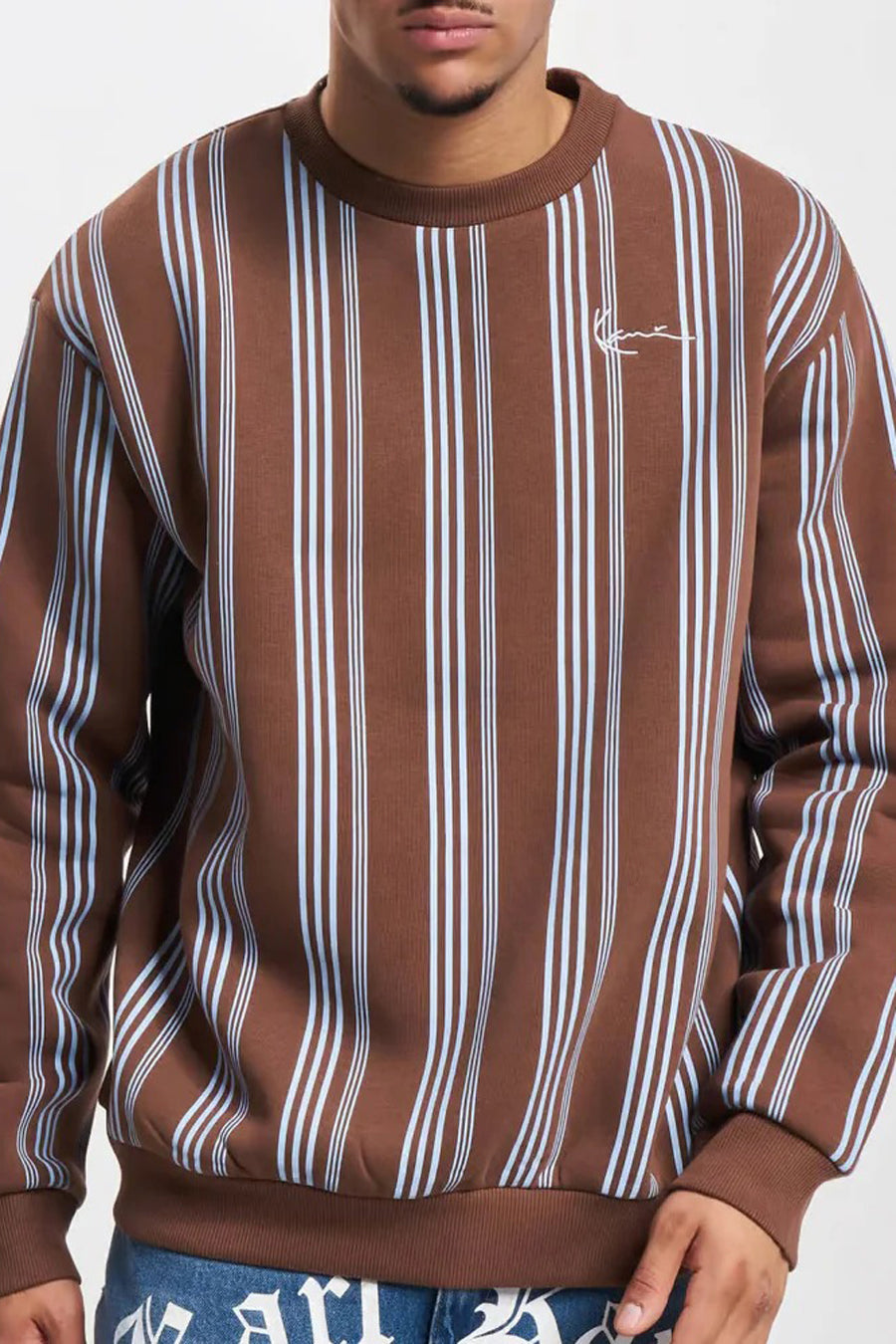 Sweater met ronde hals Bruin - KARL KANI