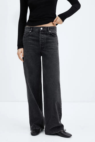 Jeans wide Zwart - Mango