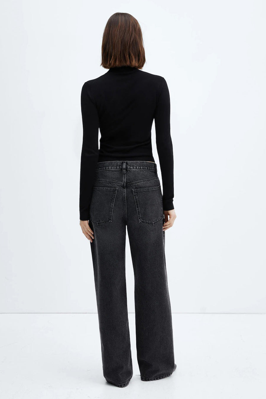 Jeans wide Zwart - Mango