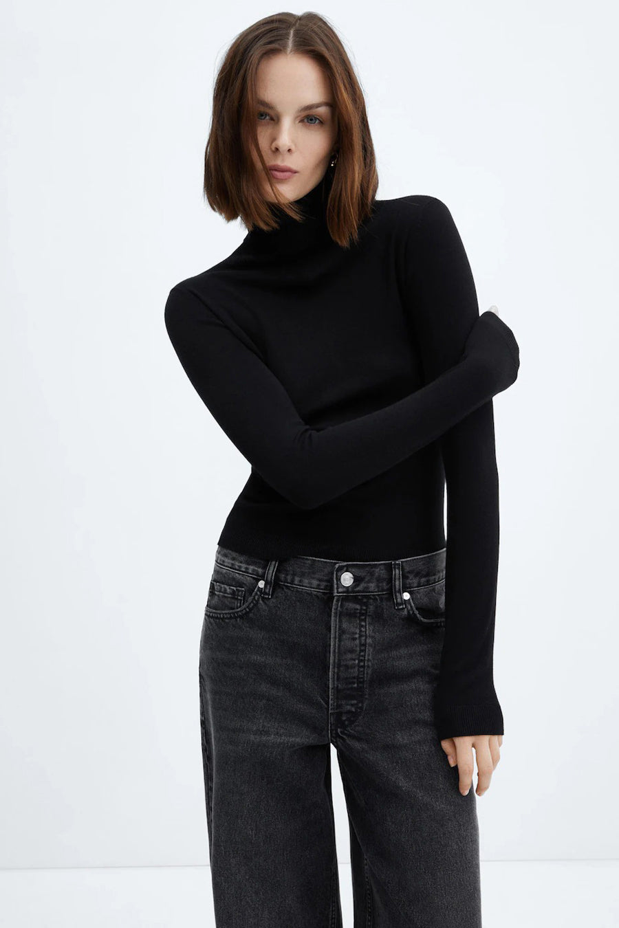 Jeans wide Zwart - Mango