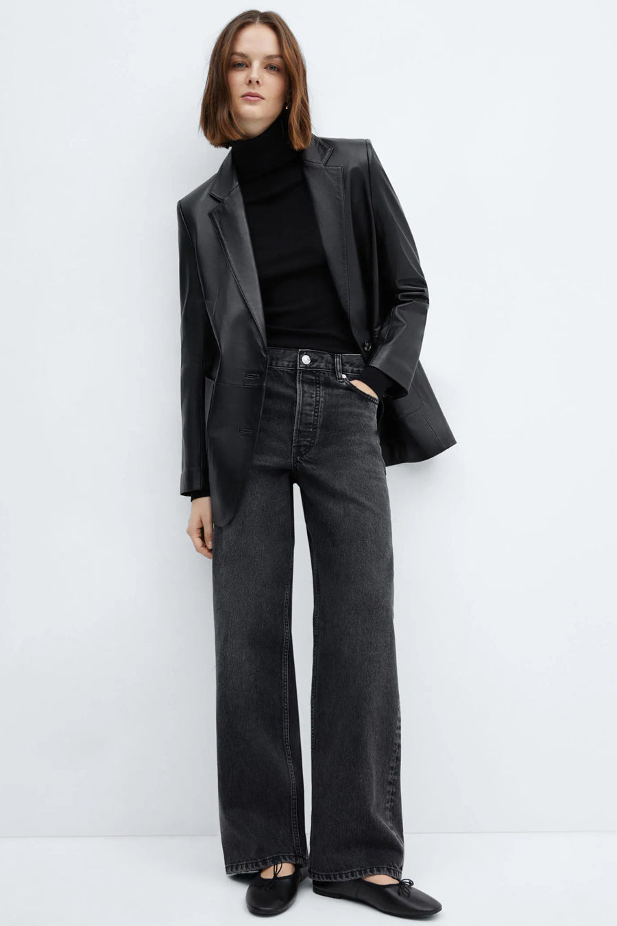 Jeans wide Zwart - Mango