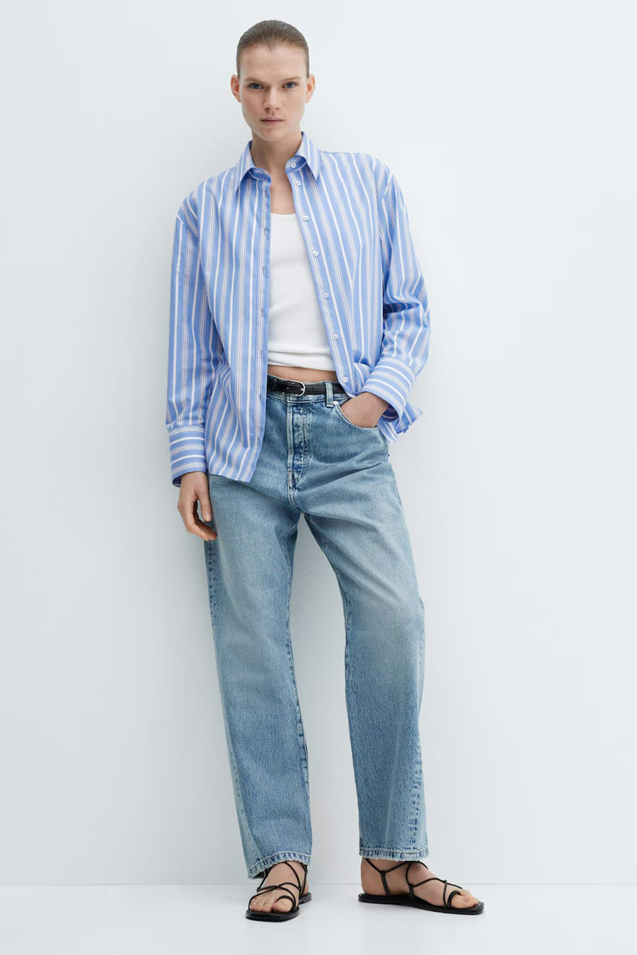 Hemd (lange mouwen) Blauw - Mango
