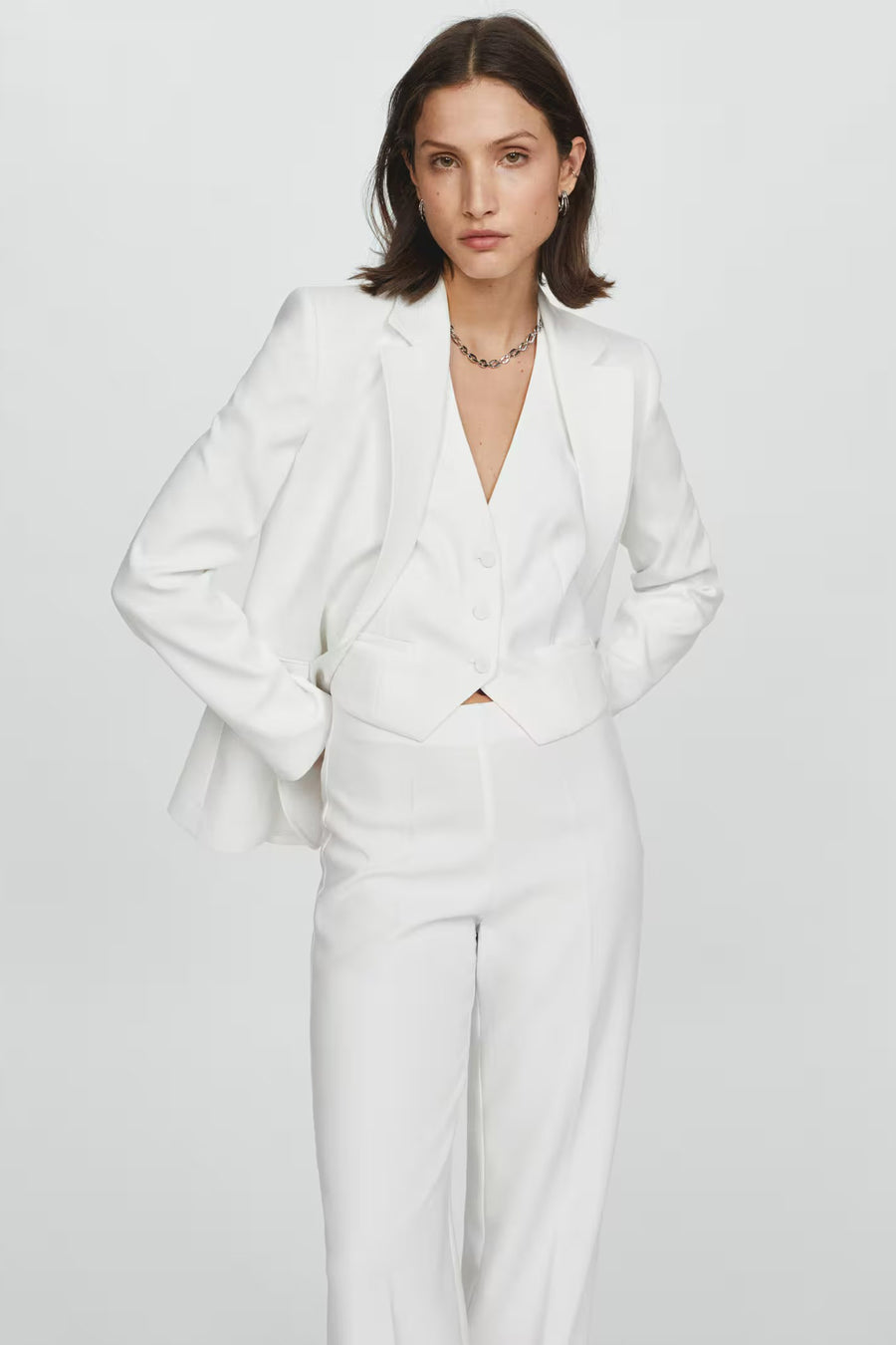 Kostuumbroeken Wit - Mango
