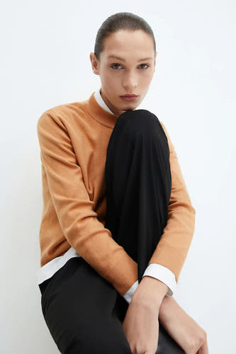 Trui met ronde hals Bruin - Mango