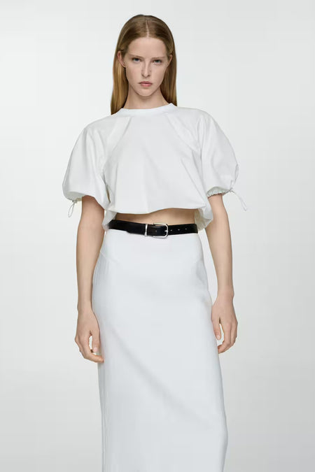 Blouse (korte mouwen) Wit - Mango