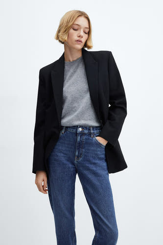 Mom Jeans Dark blue denim - Mango