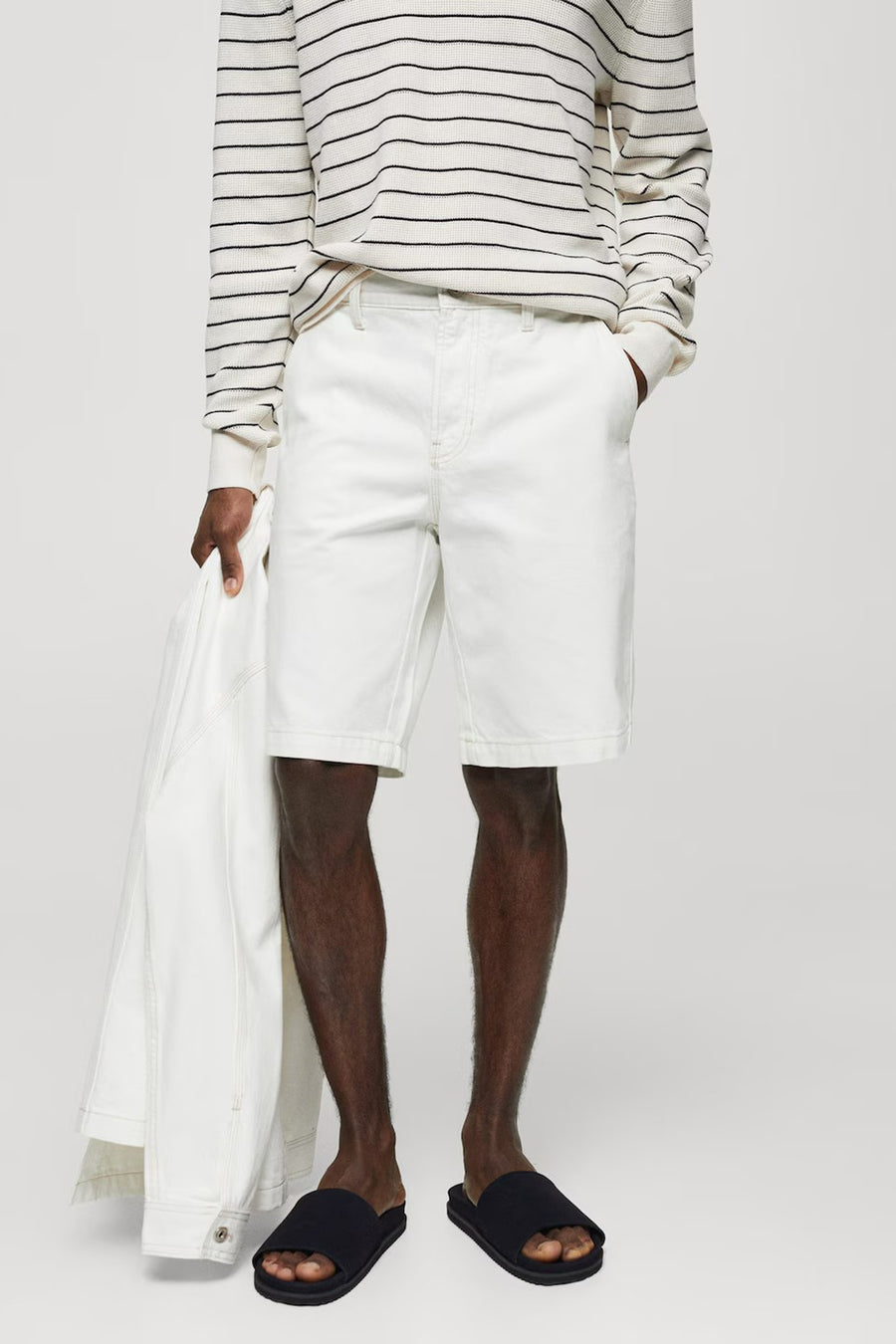 Short White denim - Mango
