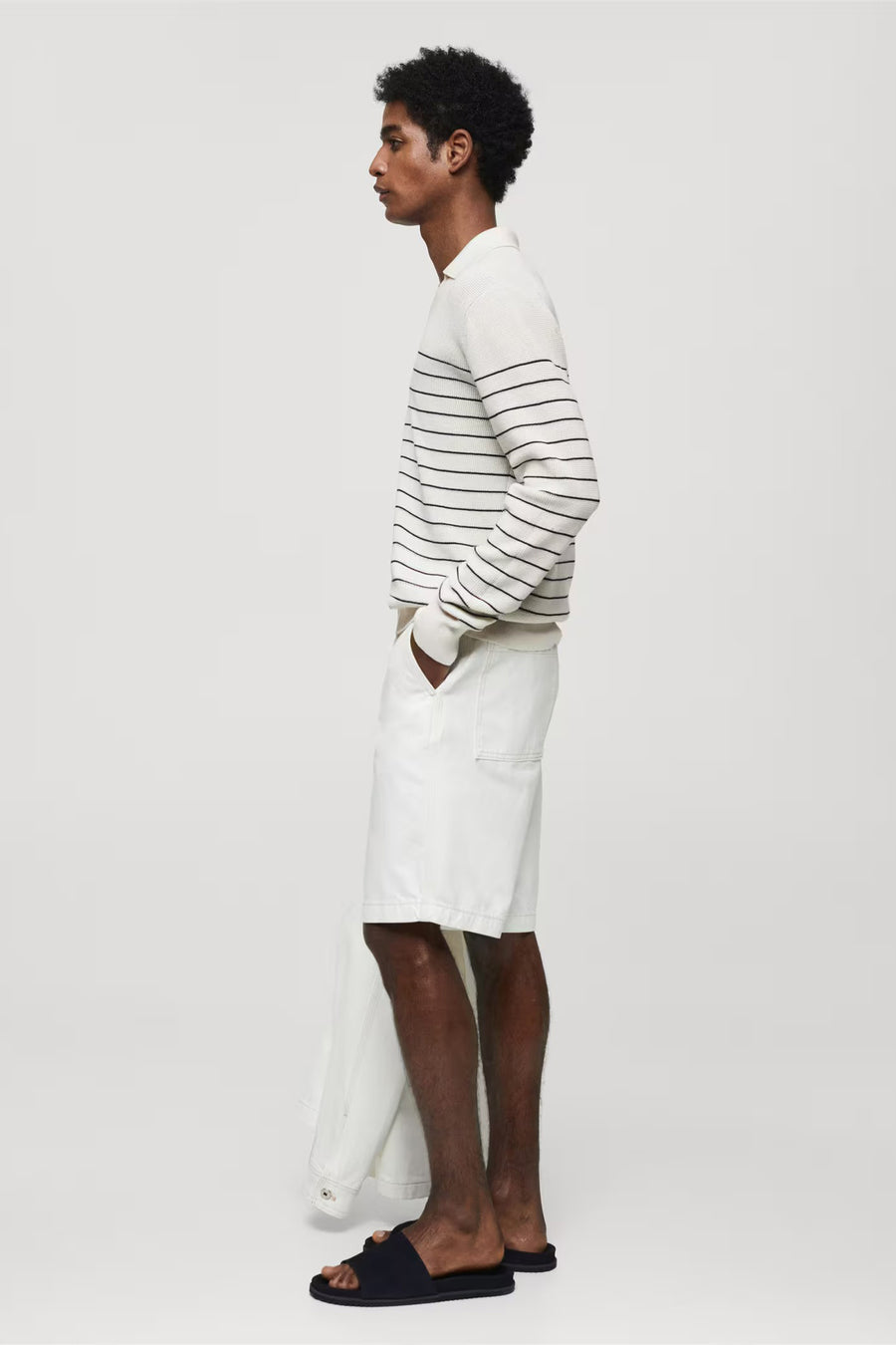 Short White denim - Mango