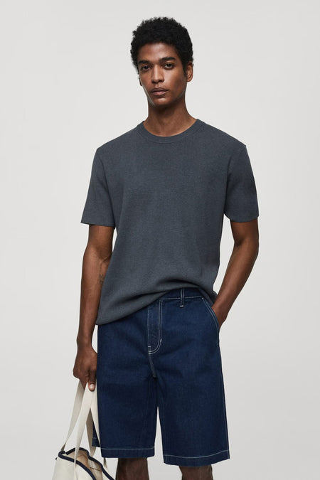 T-shirt (korte mouwen) Blauw - Mango