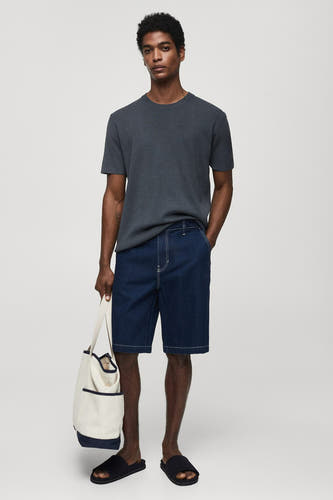 T-shirt (korte mouwen) Blauw - Mango