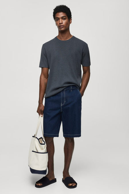 T-shirt (korte mouwen) Blauw - Mango