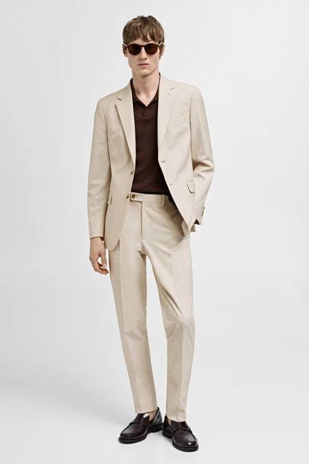 Kostuumbroek Beige - Mango