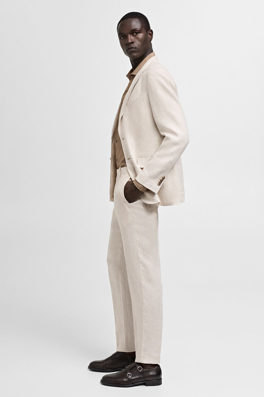 Kostuumbroek Beige - Mango