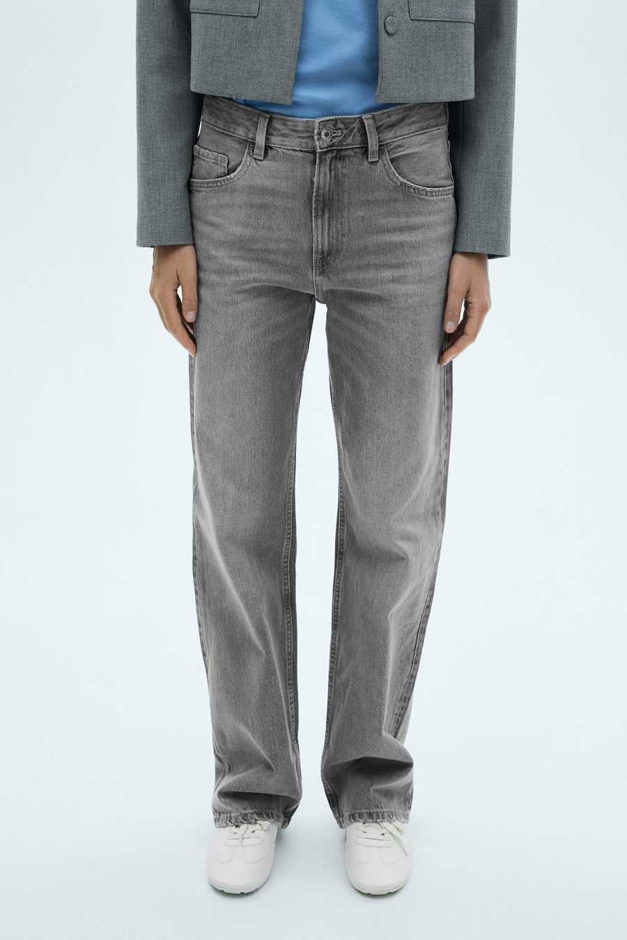 Jeans straight Grijs - Mango