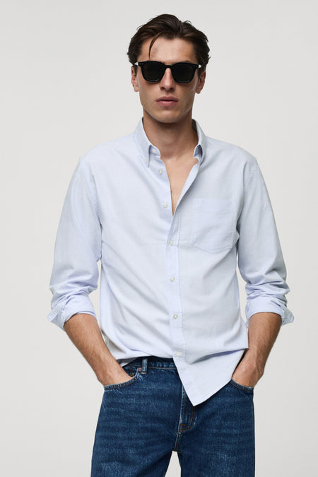 Hemd (lange mouwen) Blauw - Mango
