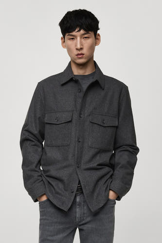 Hemd (lange mouwen) Grijs - Mango