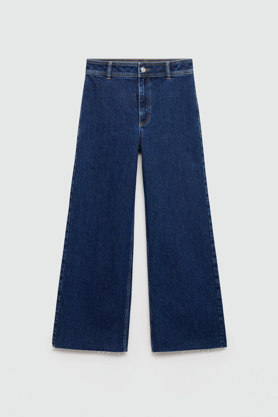Jeans wide Dark blue denim - Mango