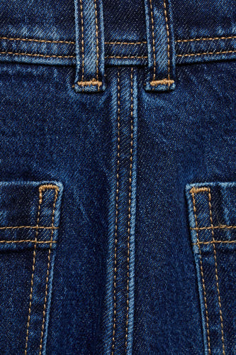 Jeans wide Dark blue denim - Mango