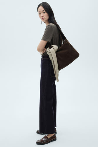 Jeans wide Dark blue denim - Mango