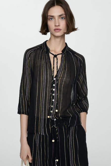 Blouse 3/4 Zwart - Mango