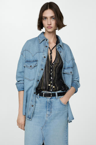 Blouse 3/4 Zwart - Mango