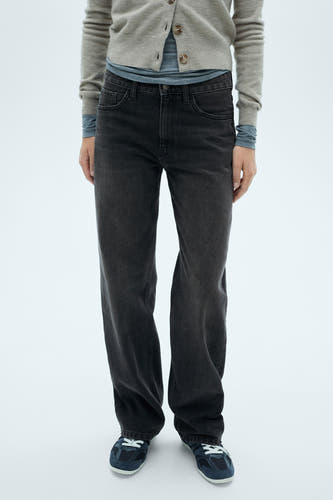 Jeans straight Zwart - Mango