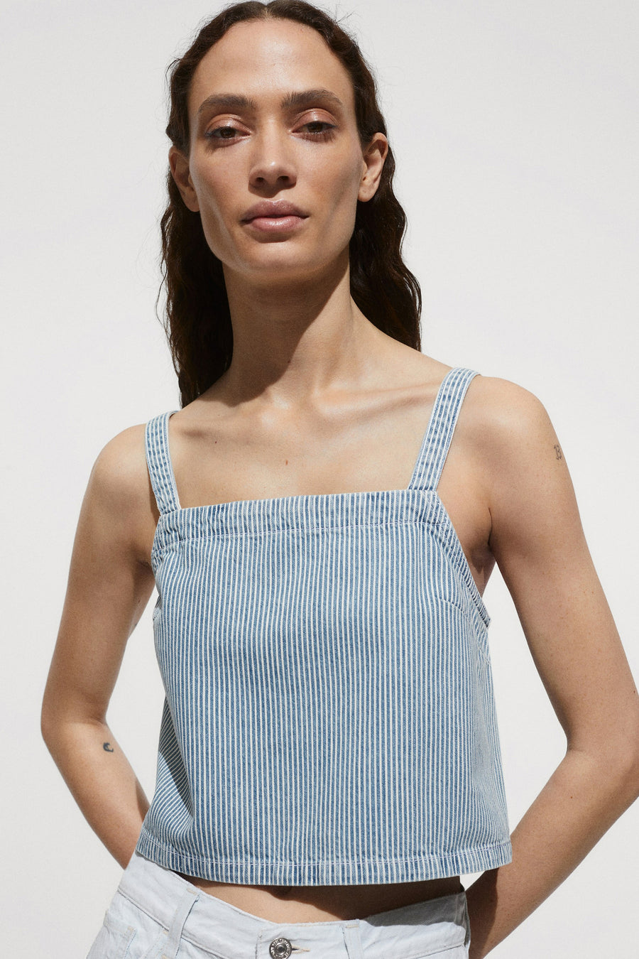 Top (spaghettibandjes) Blauw - Mango