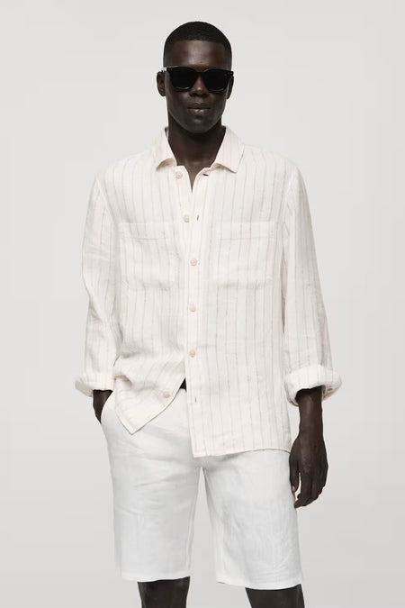 Hemd (lange mouwen) Beige - Mango